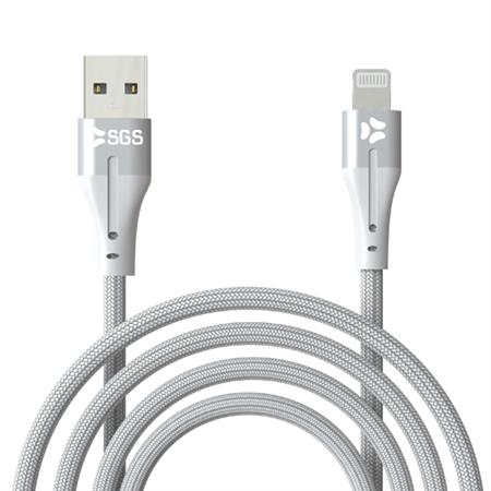 Cloth Lightning Cavo Dati/Carica Usb 1 Metro Silver