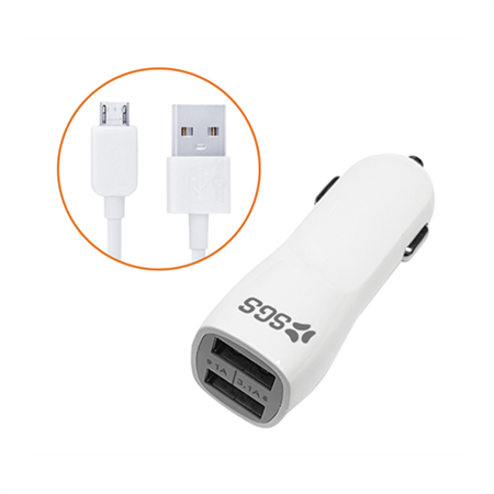 Caricatore per Auto Dual USB 3.1A + Cavo USB/Micro