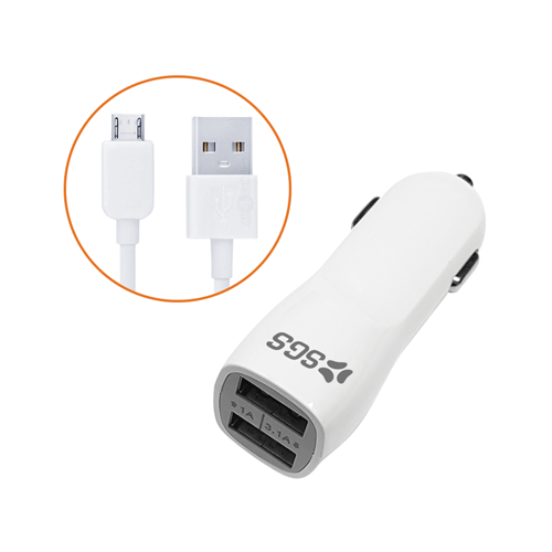 Caricatore per Auto Dual USB 3.1A + Cavo USB/Micro
