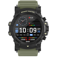 Saiet Smartwatch IP68 Rugged STW02 Nero/Verde Warrior