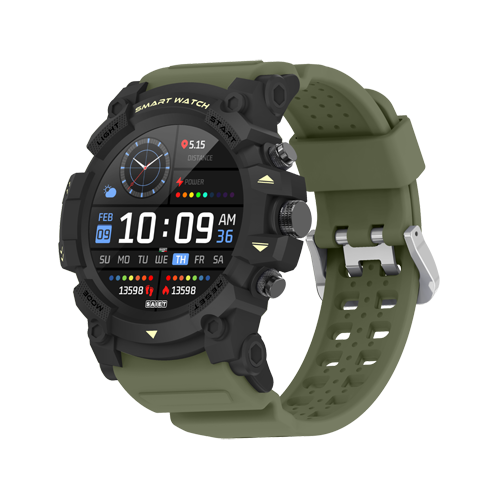 Saiet Smartwatch IP68 Rugged STW02 Nero/Verde Warrior