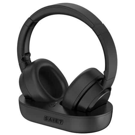 SAIET Cuffie Wireless Con Base Di Ricarica - TV/PC/SMARTPHONE