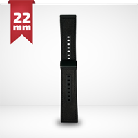 Cinturino Per Smartwatch 22mm In Pelle E Silicone - Nero