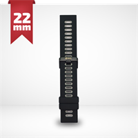 Cinturino Per Smartwatch 22mm In Silicone - Nero E Grigio