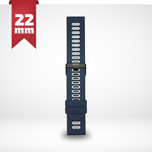 Cinturino Per Smartwatch 22mm In Silicone - Blu e Bianco