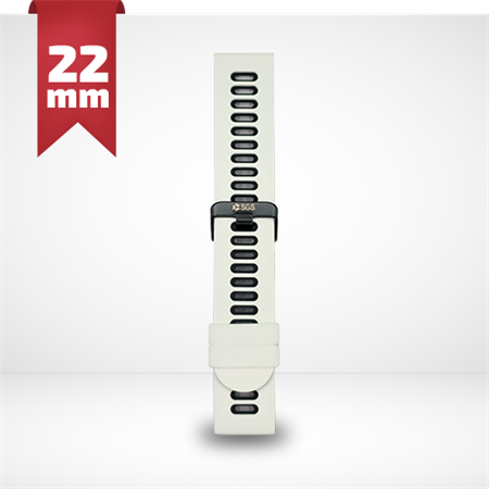 Cinturino Per Smartwatch 22mm In Silicone - Nero E Bianco