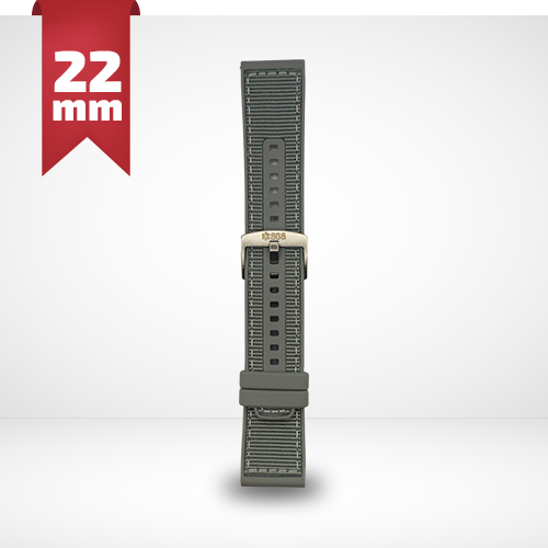 Cinturino Per Smartwatch 22mm Nylon E Silicone - Grigio