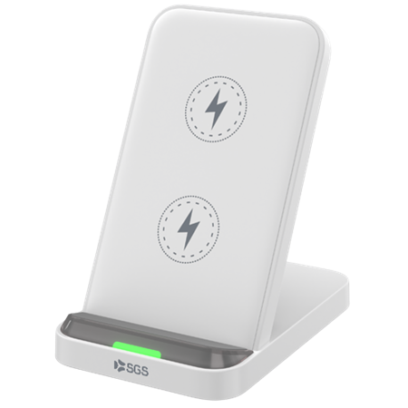 Base Di Ricarica Wireless 2 In 1 Phone|Earbuds - White