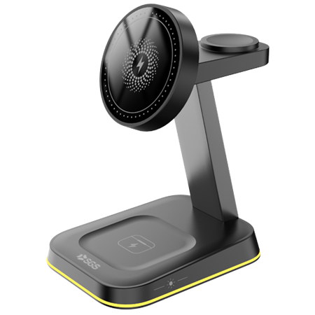 Base Ricarica Wireless 3 In 1 Phone|Earbuds|Watch Magsafe Black