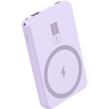 Powerbank 5000 mAh Wireless MAGSAFE 15W - Output TPC 20W Violet