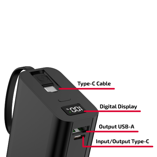 Powerbank 20.000 mAh Dual Output USB/TPC + Cavo TPC - Input TPC