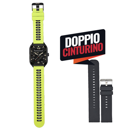 Smartwatch SGS Square LINK Doppio Cinturino Sport Green + BK