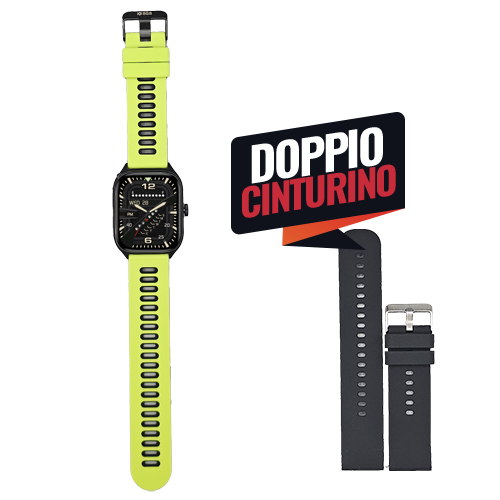 Smartwatch SGS Square LINK Doppio Cinturino Sport Green + BK